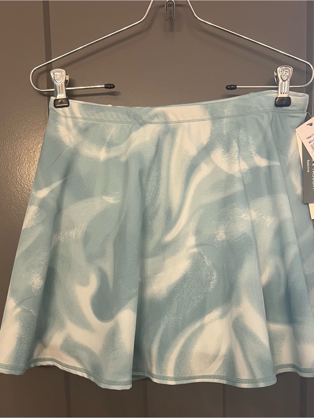 Threads 4 Thought Aqua and White Swirl Skater Skirt performance size medium